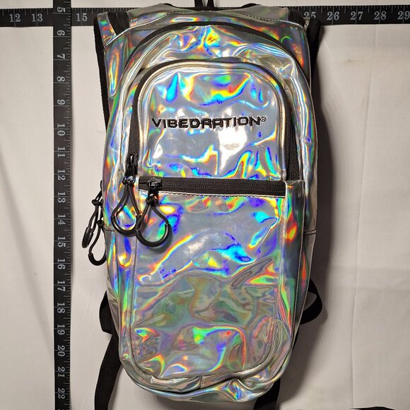 Vibedration Hydration Backpack w/o bladder Silver vinyl-like type - Used - Picture 1 of 12